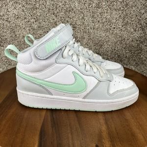 Nike Court Borough 2 High Top Sneaker Pure Platinum Mint Size 5Y Shoe CD7782-011